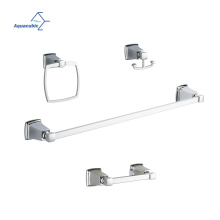 Aquacúbico 4 piezas de baño de metal pesado Juego de accesorios de baño cromado montado en la pared